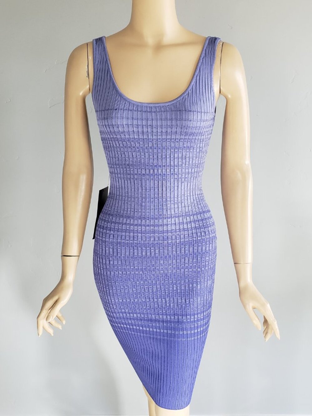 Bebe Purple Gradient Ombre Knit Bodycon Knee Length Dress XS NWT